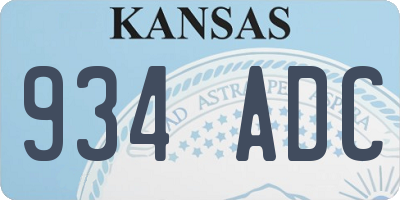 KS license plate 934ADC
