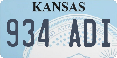 KS license plate 934ADI