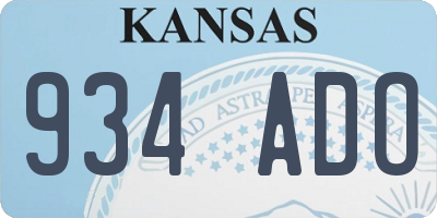 KS license plate 934ADO