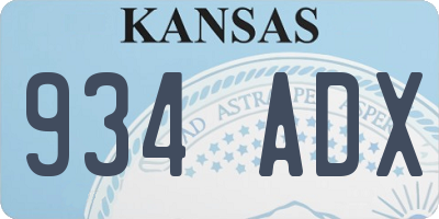 KS license plate 934ADX