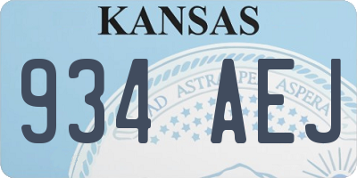 KS license plate 934AEJ