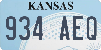 KS license plate 934AEQ