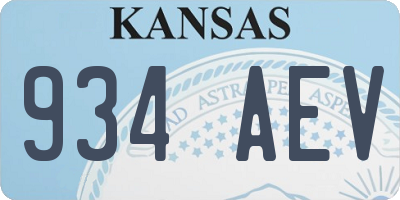 KS license plate 934AEV