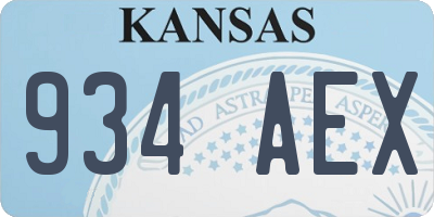 KS license plate 934AEX