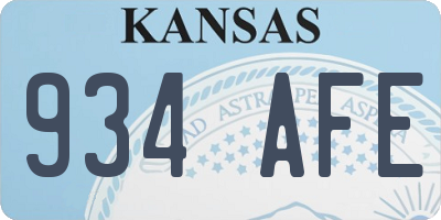 KS license plate 934AFE