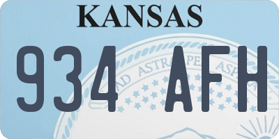 KS license plate 934AFH