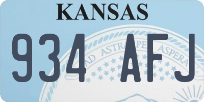 KS license plate 934AFJ
