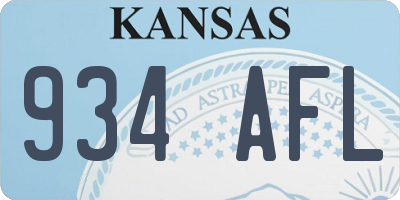 KS license plate 934AFL