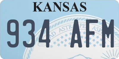 KS license plate 934AFM