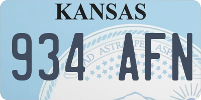 KS license plate 934AFN