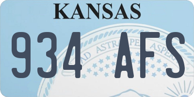 KS license plate 934AFS