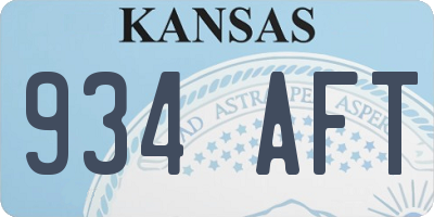 KS license plate 934AFT