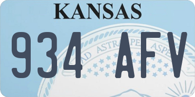 KS license plate 934AFV