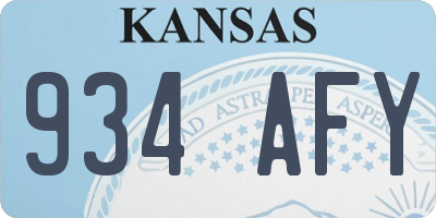 KS license plate 934AFY