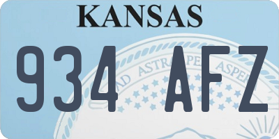 KS license plate 934AFZ