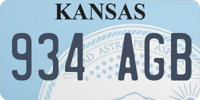 KS license plate 934AGB