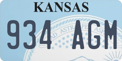 KS license plate 934AGM