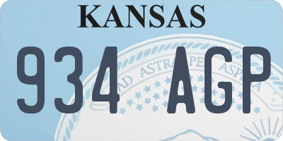 KS license plate 934AGP