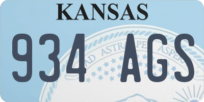 KS license plate 934AGS