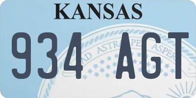 KS license plate 934AGT