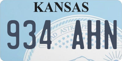 KS license plate 934AHN