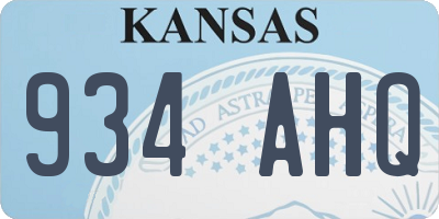 KS license plate 934AHQ
