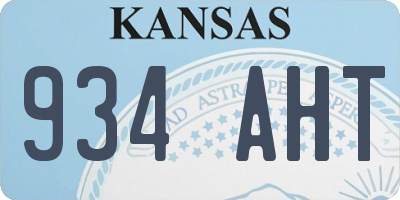 KS license plate 934AHT