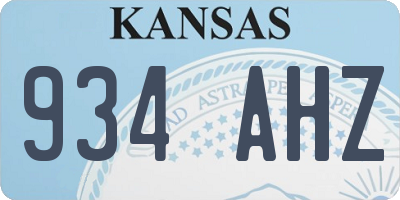 KS license plate 934AHZ