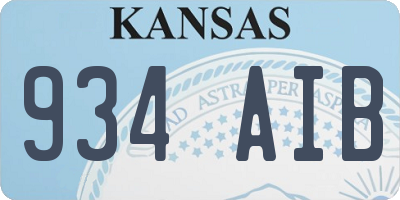 KS license plate 934AIB