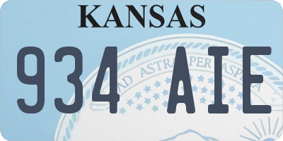 KS license plate 934AIE