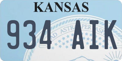 KS license plate 934AIK