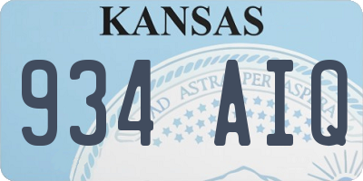 KS license plate 934AIQ