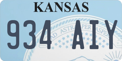 KS license plate 934AIY