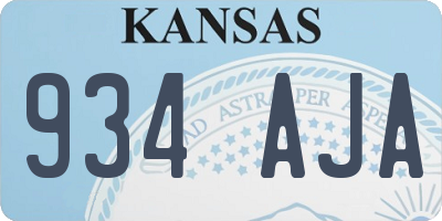 KS license plate 934AJA