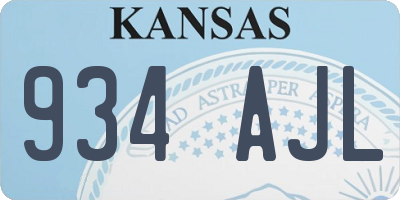KS license plate 934AJL