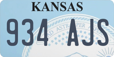 KS license plate 934AJS