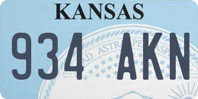 KS license plate 934AKN