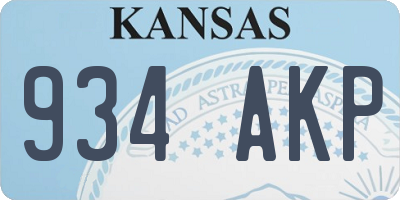 KS license plate 934AKP