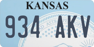KS license plate 934AKV
