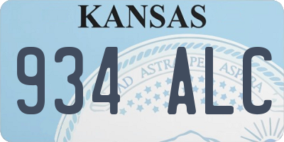 KS license plate 934ALC