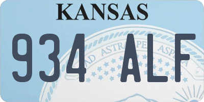 KS license plate 934ALF
