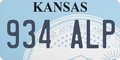 KS license plate 934ALP