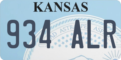 KS license plate 934ALR