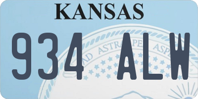KS license plate 934ALW