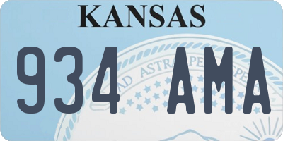 KS license plate 934AMA
