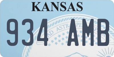 KS license plate 934AMB