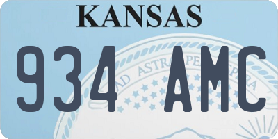 KS license plate 934AMC