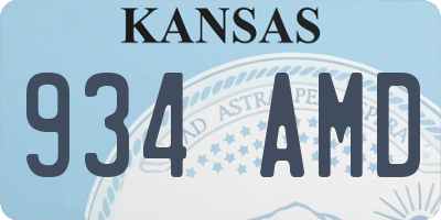 KS license plate 934AMD
