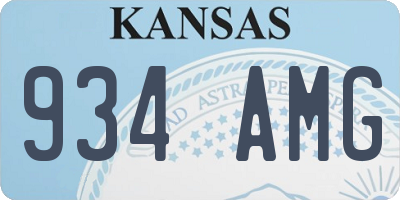 KS license plate 934AMG
