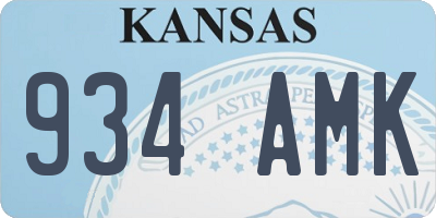 KS license plate 934AMK